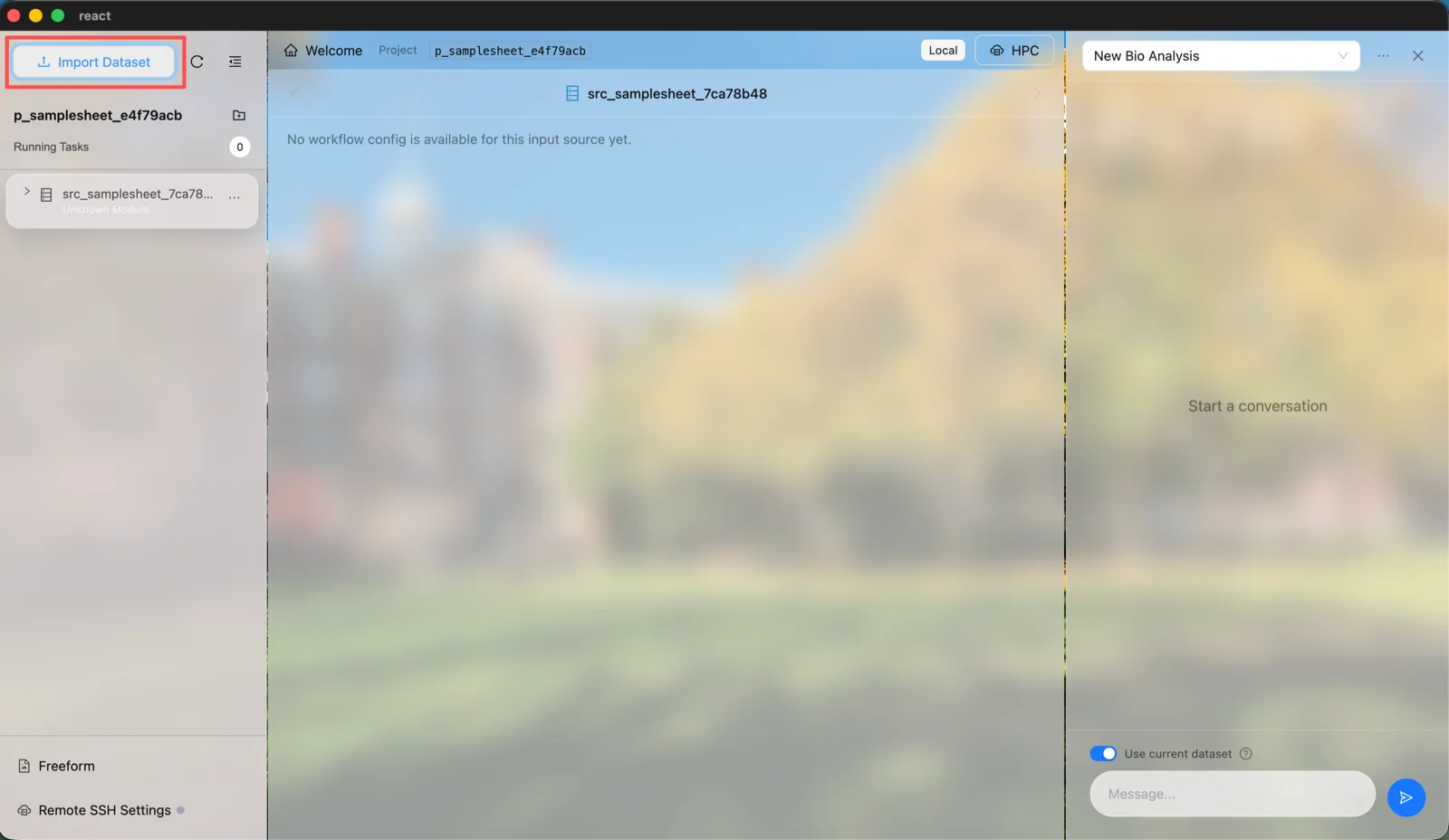 Import dataset view in Gardener